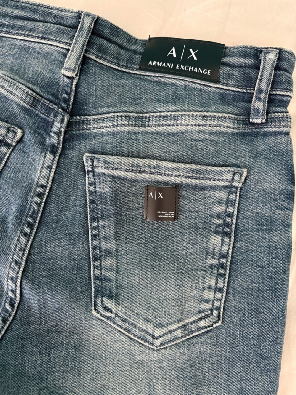 Armani Exchange Faded Blue Denim Jeans